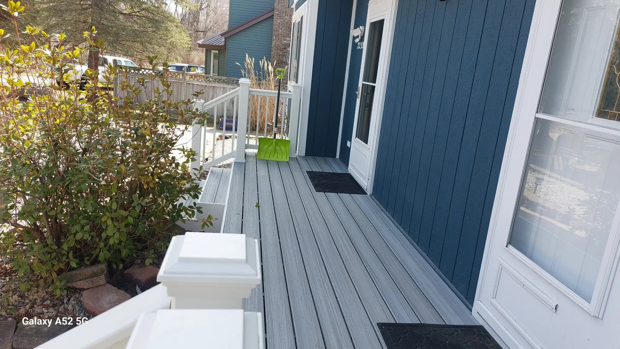 Deck stairs and railing